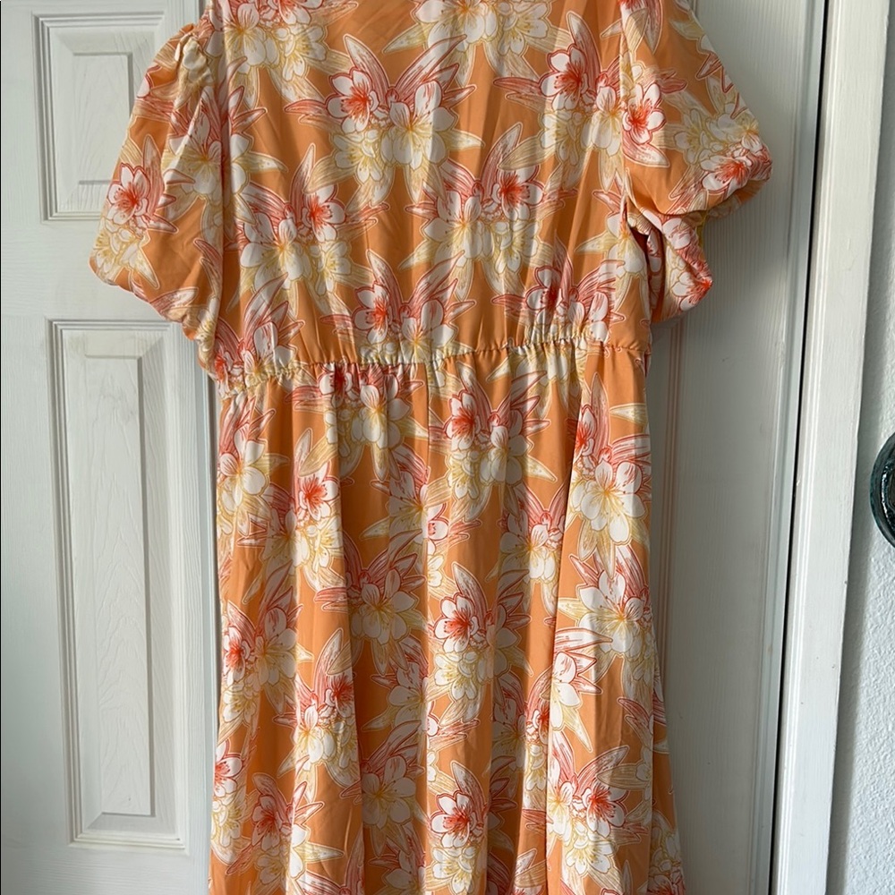 BloomChic Orange Wrap Tie Front Maxi Dress - Picture 5 of 5